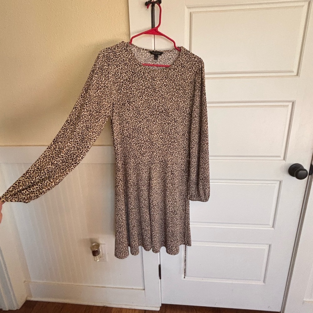 Banana Republic Animal Print Long Sleeve Dress